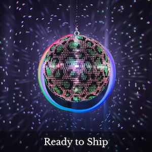 Disco Leopard / Arte artigianale con palla da discoteca / Pronta per la spedizione