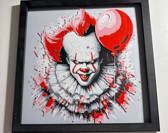 Arte de pared 3D inspirado en Pennywise de Hueforge, decoración de terror, oscuro
