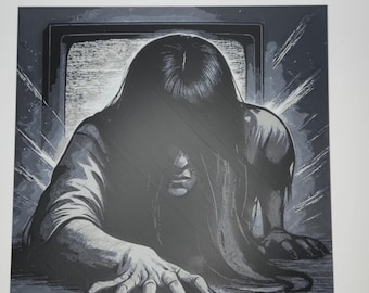 Arte mural inspirado en Samara/El Aro, Hueforge, decoración de terror, oscuro