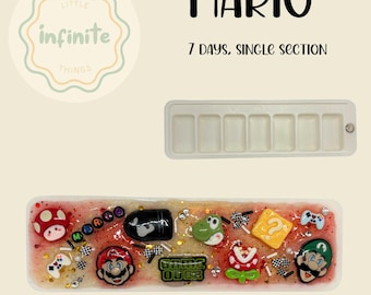 Mario inspirierte Medikamente Box, dekoriert Pillendose, Resin Art