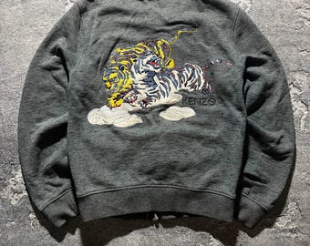 Kenzo Tiger Embroidered Sweatshirt | Luxury Designer Jumper | Size M (38–40)