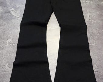 G-Star RAW Archival Solid Black Flare Jeans W29 L30 Y2K Grunge Cyber