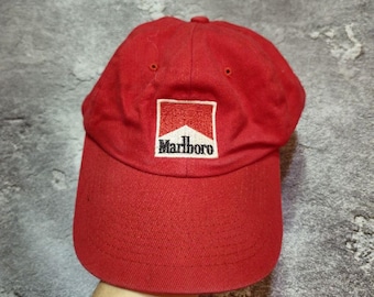 Authentic Marlboro Red Cap | Vintage 90s Embroidered Logo Hat | Classic Streetwear Retro Accessories | Gorpcore Aesthetic Adventure Team Cap
