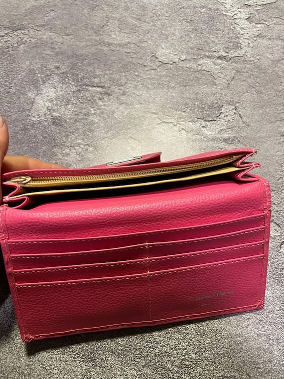 Vintage Salvatore Ferragamo Pink Leather Wallet | Authentic 