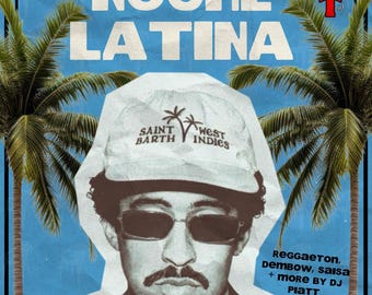 Flyersjabloon Latin Night-feest – Y2K Tropical Club-poster (bewerkbaar canvas)