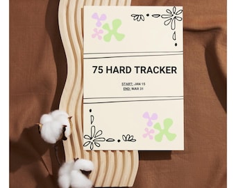 Editable 75 Hard Tracker for Friends, Printable Fitness Challenge Journal, Digital Download