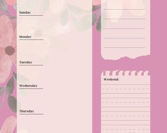 Weekly planner, weekend first A4 & A3