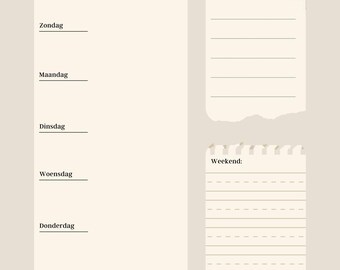 Weekly planner, weekend first A4 & A3