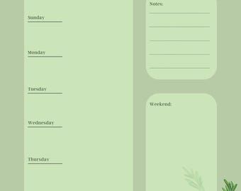 Weekly planner, weekend first A4 & A3