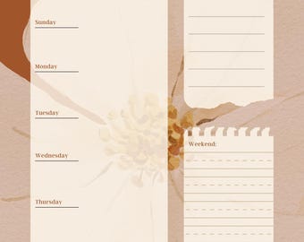 Weekly planner, weekend first A4 & A3