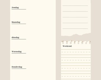 Weekly planner, weekend first A4 & A3