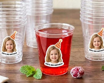 Custom Face Plastic Shot Glasses, Personalized Photo Birthday Party Favors, Funny Disposable Mini Cups, Custom Picture Drinkware