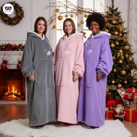 Sienna Extra lange oversized deken hoodie draagbare gooien met zakken mouwen zachte sherpa-fleece draagbare gooi gigantische sweatshirt, bosgroen