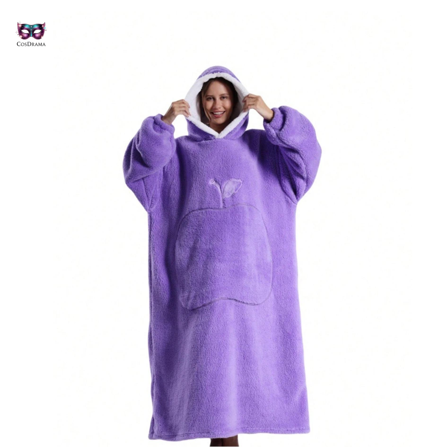 JOREAY extra lange oversized deken-hoodie, lekkere fleece voor volwassen vrouwen, draagbare deken, pluizig gigantisch sweatshirt met capuchon voor tieners, Wasbeer, Eén Maat Grote Maten Tall