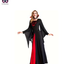 Robe Gothique Médiévale Femme – Épaules Dénudées, Manches Longues, Pour Halloween Cosplay