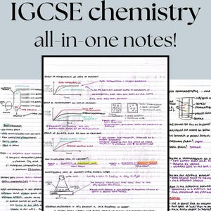 IGCSE chemistry study notes: 30+ pages of detailed diagrams, calculations, + explanations on all topics!