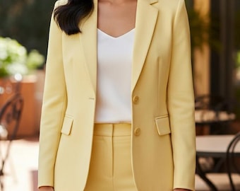 Patrón de costura de blazer y pantalón para mujer / Traje de pantalón a medida (PDF) / Chaqueta con forro completo y pantalón de cintura alta / Patrón digital para mujer