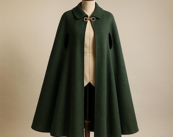 Patrón de costura de capa de lana elegante / Capa forrada con aberturas en los brazos y cuello / Tutorial de costura en PDF para mujeres / De principiante a intermedio