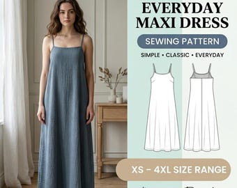 Lined Camisole Dress Sewing Pattern | Adjustable Straps, Summer Style (Digital Download)