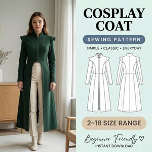 Women's Structured Cosplay Coat Sewing Pattern | Game of Battles Inspired (PDF)