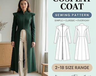 Women's Structured Cosplay Coat Sewing Pattern | Game of Battles Inspired (PDF)