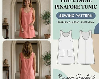Sleeveless Linen Dress Sewing Pattern | Scoop Neck A-Line Tunic