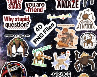 Project Hail Mary PNG Bundle, 40 PNG, Rocky Grace Quotes, Fist My Bump (Digital Download)