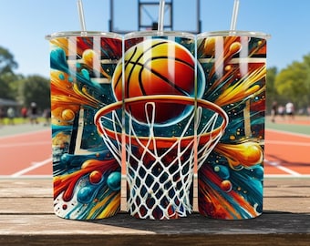 Tumbler da basket con stampa PNG / Tumbler sottile da 20 once con graffiti / Tumbler dritto e conico con stampa a sublimazione / Download digitale istantaneo