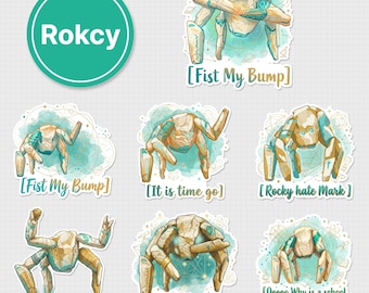 Project Hail Mary Rocky Sticker Sheet, Rocky Project Hail Mary Gift, Fist My Bump Amaze Sticker Pack PNG
