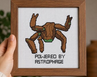 Project Hail Mary Rocky Cross Stitch Pattern | Powered by Astrophage | Sci-Fi Inspired Embroidery Design | Instant Download PDF