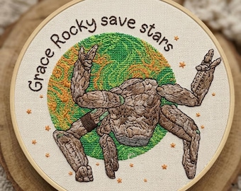 NUR MUSTER, Projekt Hail Mary, Rocky Kreuzstich Muster, Sci Fi Stickdatei PDF, Amaze Zitat Design, Alien Fanart Digitaler Download