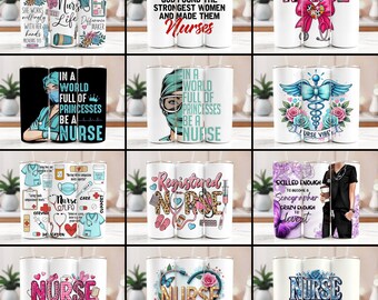 13 + Krankenschwester Tumbler Wrap, 20 Unzen Skinny Nurse Bundle, Krankenschwester Medizinische Sublimation Designs, Krankenschwester Fashion Tumbler, Krankenschwester PNG, Krankenschwester Mädchen PNG