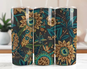 Copribicchiere Boho Floral: foglie verdi, strisce (download digitale)