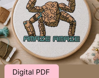 Proyecto Rocky “Choque de puños” Ave María, Patrón de punto de cruz (Descarga en PDF)