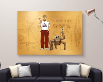 Project Hail Mary Minimalistischer Sci-Fi Film Poster Druck, Kunst, Fan Geschenk