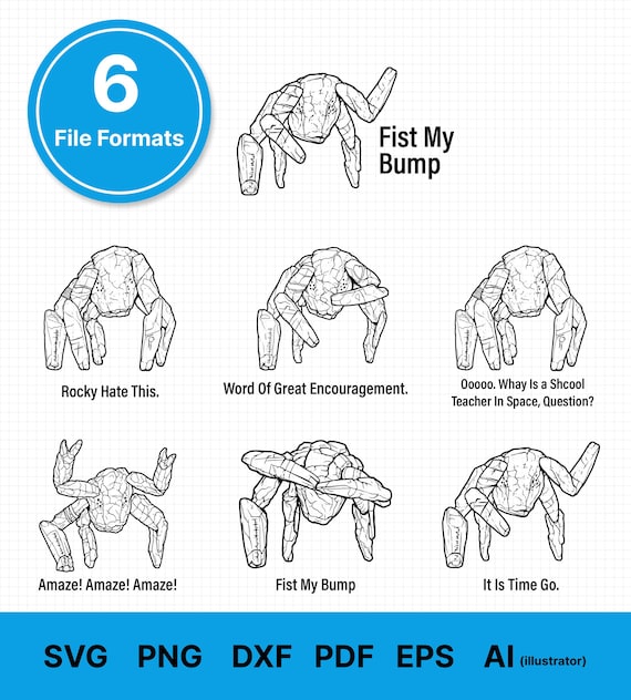 Rocky svg Bundle | Project Hail Mary svg | Amaze Fist My Bump svg | Cricut Silhouette Cut File | AI eps PNG dxf PDF Instant Download