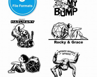 Project Hail Mary SVG Bundle | Fist My Bump, Rocky, Grace Designs (Digital Download)