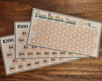 Fun in the Sun Mini Savings Challenge Trackers for A6 Cash Envelopes, Printable, DIGITAL PRODUCT
