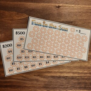 Fun in the Sun Mini Savings Challenge Trackers for A6 Cash Envelopes, Printable, DIGITAL PRODUCT