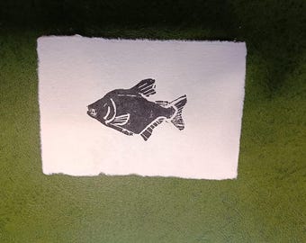 Grouper. Linocut