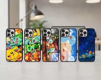 Retro Gamer Phone Case Pocket Monster Cover for iPhone 17 16 15 14 Pro Max Samsung S26 S25 Pixel Art Anime Kawaii Manga Poke Mon 90s Gift