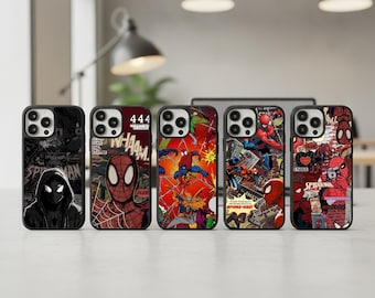 Spiderman Comic Rubber Phone Case for iPhone, Samsung, Pixel