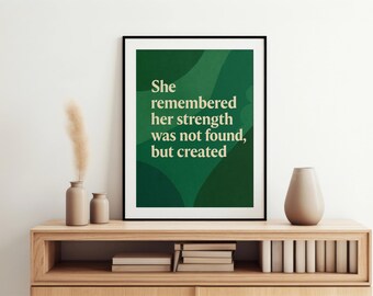 Empowering Female Quote Wall Art – Modern Print, Feminist Decor, Inspirational Art, Instant Download