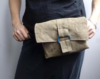 Riñonera Ocker de lona encerada