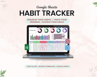 Hoja de cálculo de seguimiento de hábitos/Hojas de cálculo de Google, Planificador de objetivos (PDF)