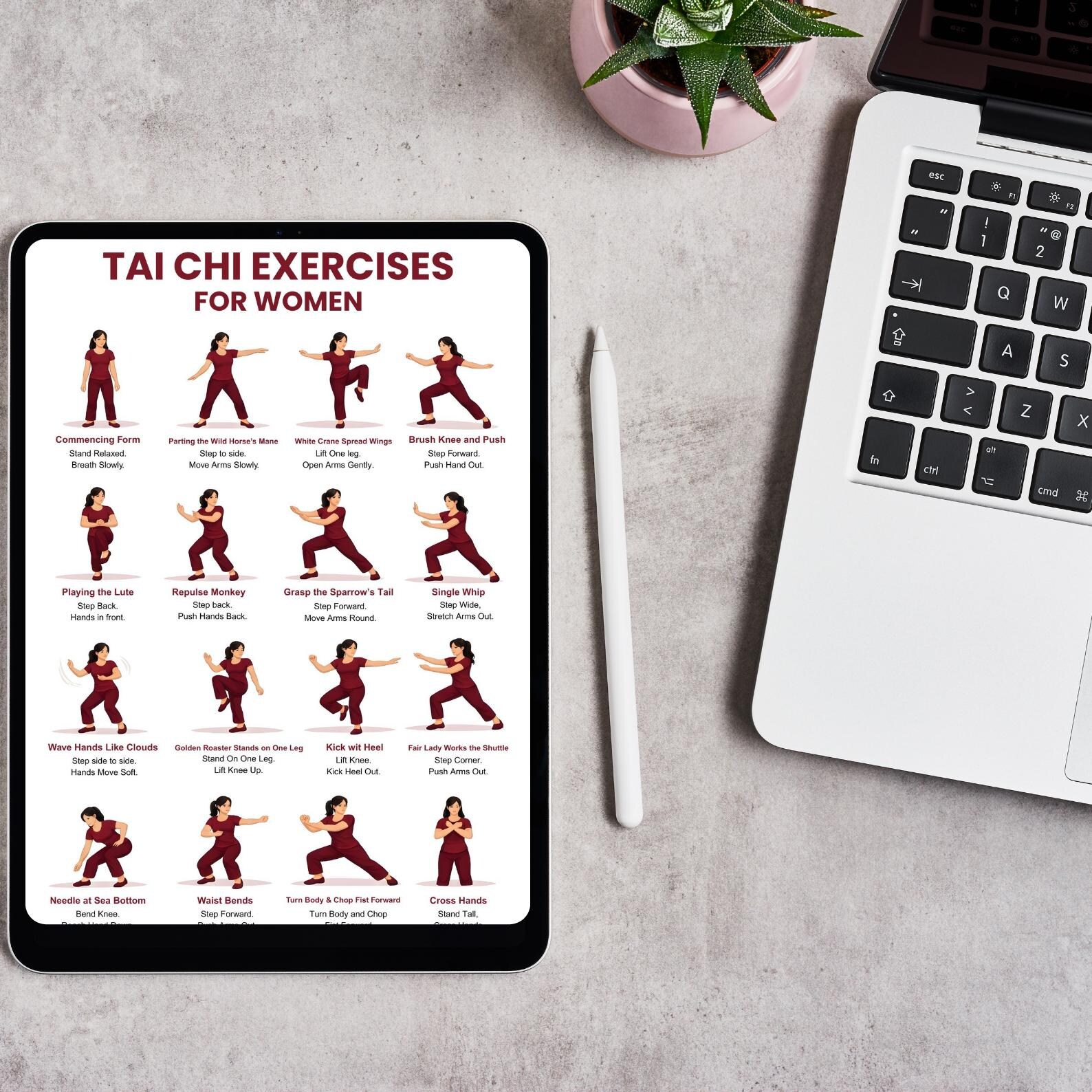 Tychi Exercise Tai Chi Exercise for Women, Tai Chi Exercise Chart, Printable Exercise ...
