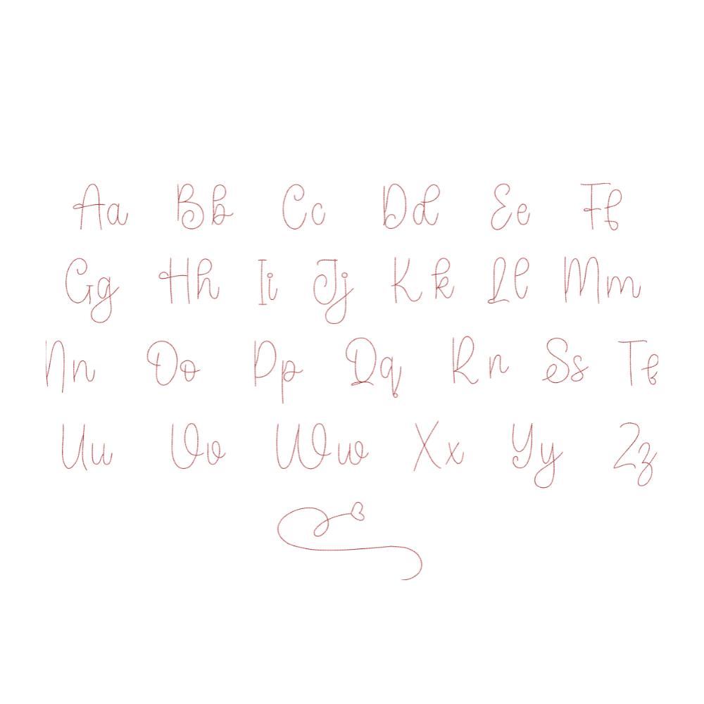 Honey Cursive Bean Stitch Embroidery Machine Font Embroidery Alphabet ...