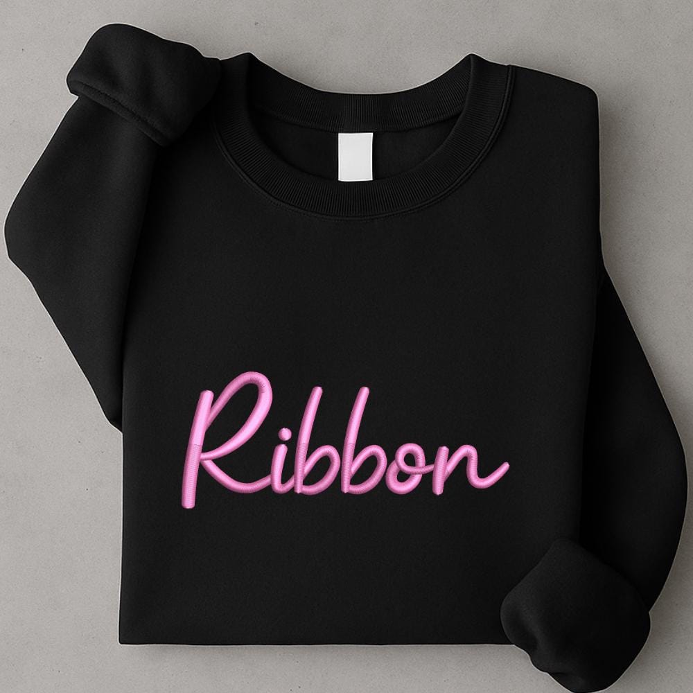 Font Ribbocursive Ribbon Ribbon Cursive Script Embroidery Font, 6 Sizes, BX Font | PES + 9 Other ...