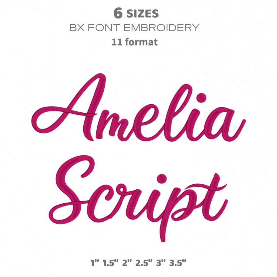 Amelia Script Embroidery Font BX, Cursive Script Font, Elegant Wedding ...
