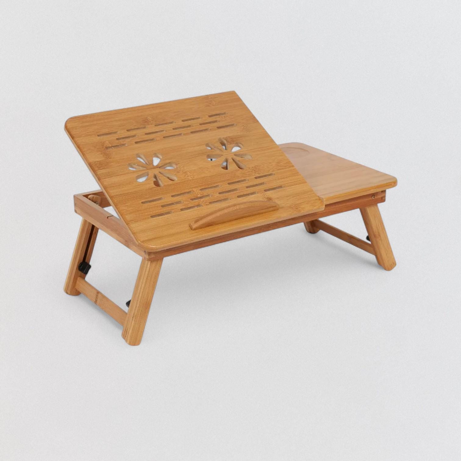 Support en bois réglable, Bureau pliant pour ordinateur portable, Support en bois fait main, Bureau réglable